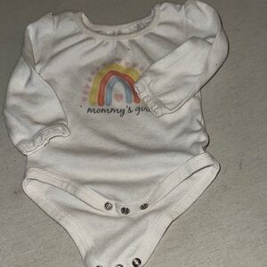 Kids Size 6M White Rainbow Print One Piece